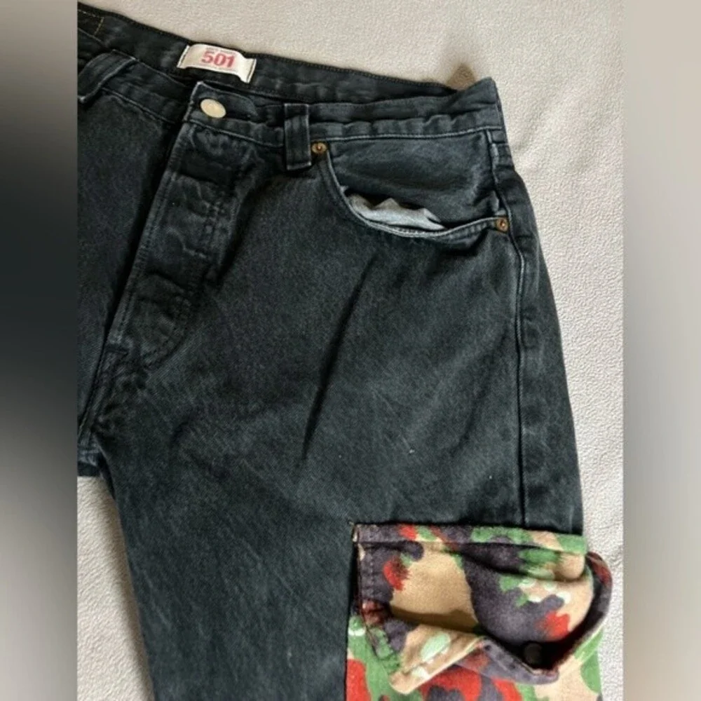 Vintage Levis 501 Cargo Double XX Straight Button Fly Jeans Mens Sz 33 x 33